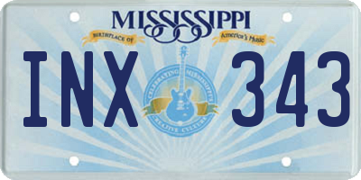 MS license plate INX343