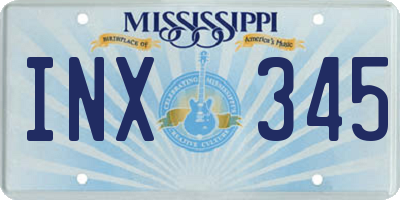 MS license plate INX345