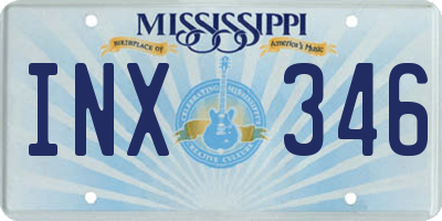 MS license plate INX346
