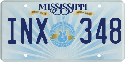 MS license plate INX348