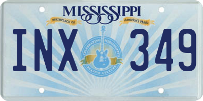 MS license plate INX349