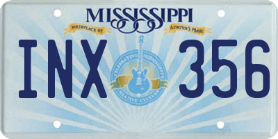 MS license plate INX356