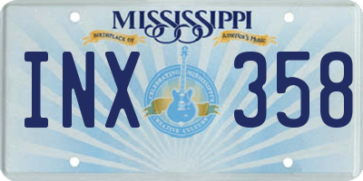 MS license plate INX358