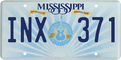 MS license plate INX371
