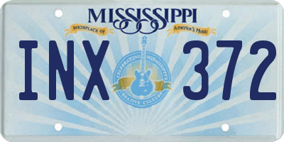 MS license plate INX372
