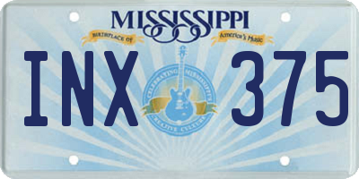 MS license plate INX375