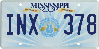 MS license plate INX378