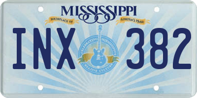 MS license plate INX382