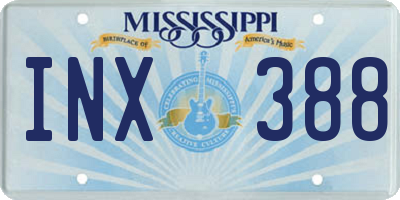 MS license plate INX388
