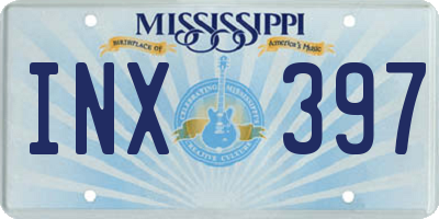 MS license plate INX397