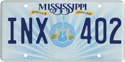 MS license plate INX402