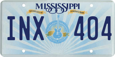 MS license plate INX404