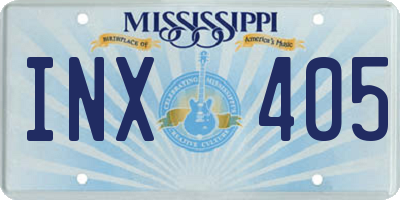 MS license plate INX405