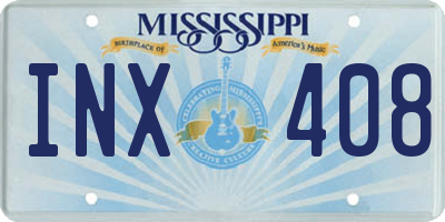MS license plate INX408