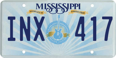 MS license plate INX417