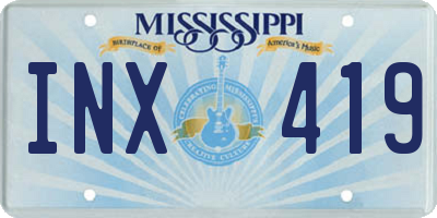 MS license plate INX419