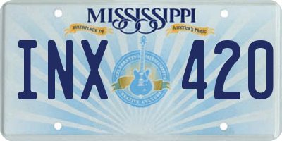 MS license plate INX420