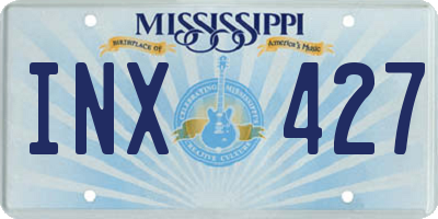 MS license plate INX427