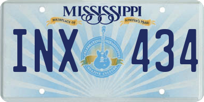 MS license plate INX434
