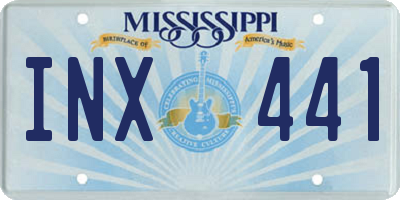 MS license plate INX441