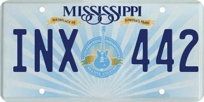 MS license plate INX442