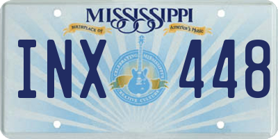 MS license plate INX448