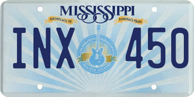 MS license plate INX450