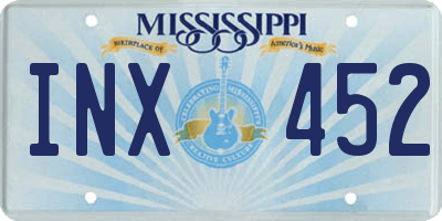 MS license plate INX452