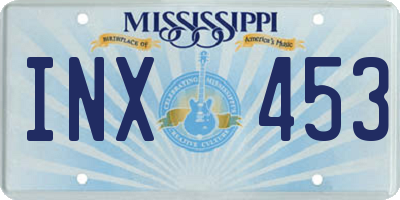MS license plate INX453