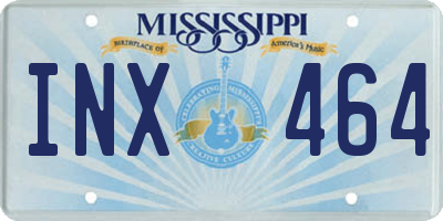 MS license plate INX464