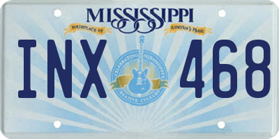 MS license plate INX468