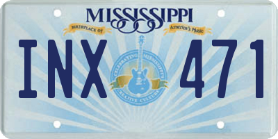 MS license plate INX471