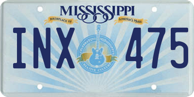 MS license plate INX475