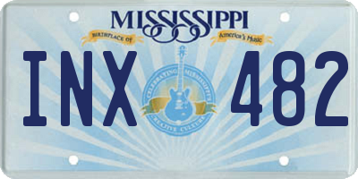 MS license plate INX482