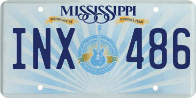 MS license plate INX486
