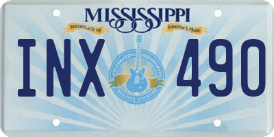 MS license plate INX490