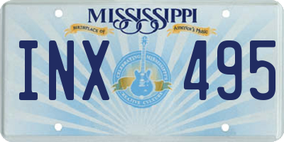 MS license plate INX495