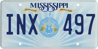 MS license plate INX497