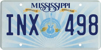MS license plate INX498