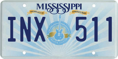 MS license plate INX511