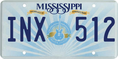 MS license plate INX512