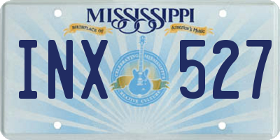 MS license plate INX527