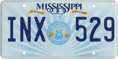 MS license plate INX529