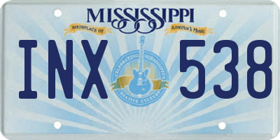 MS license plate INX538
