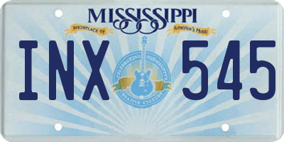 MS license plate INX545