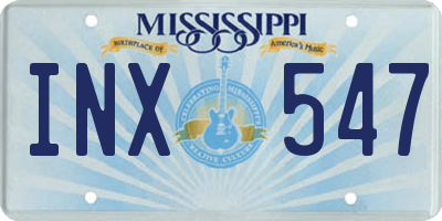 MS license plate INX547