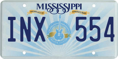 MS license plate INX554