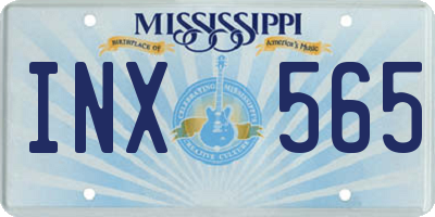 MS license plate INX565