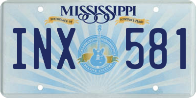 MS license plate INX581