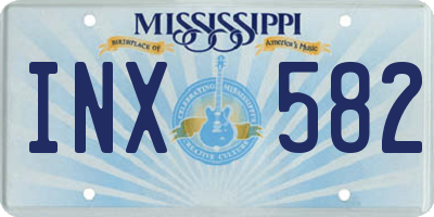 MS license plate INX582